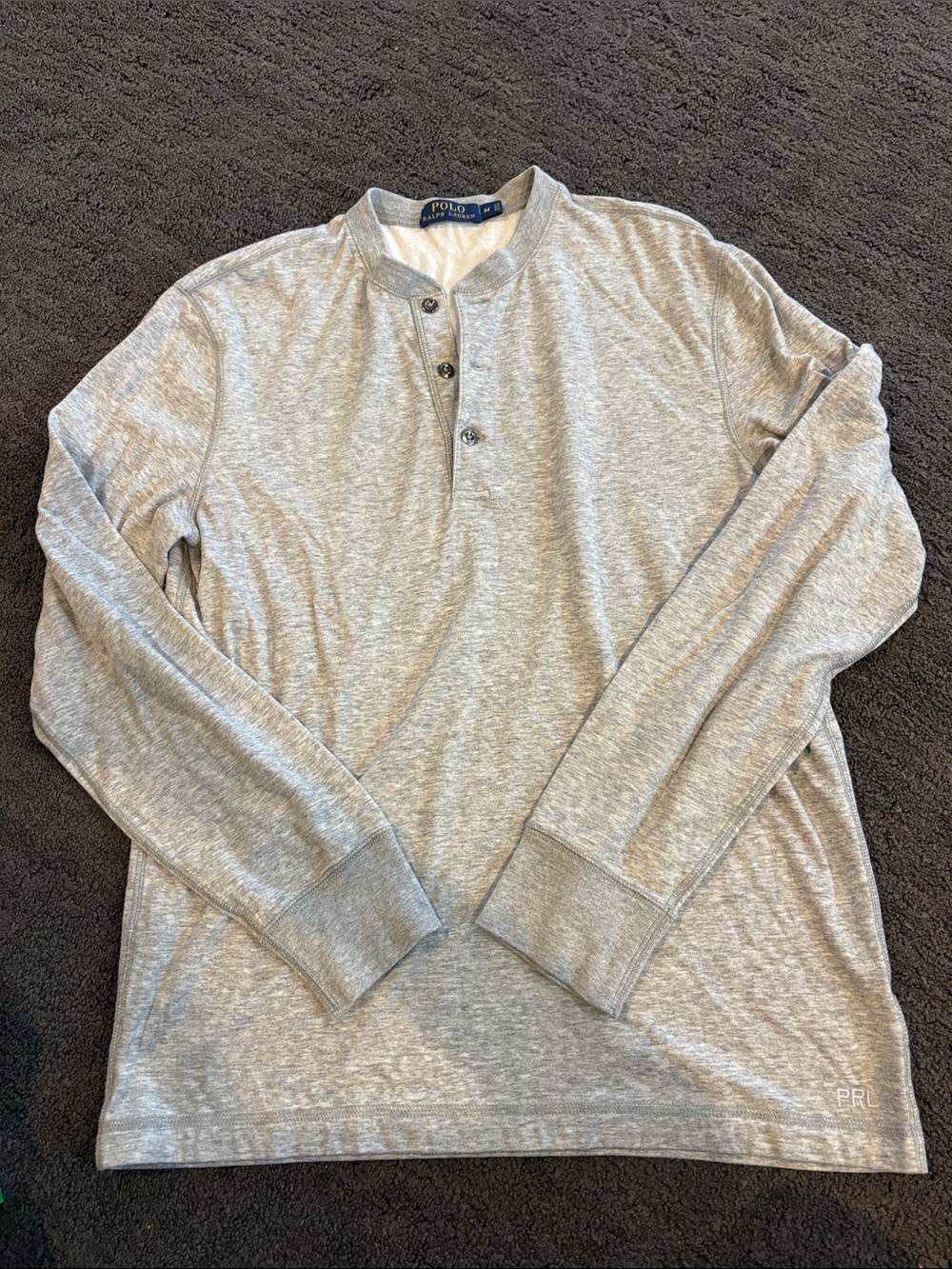 Ralph Lauren Light Gray Long-Sleeve Henley Shirt
